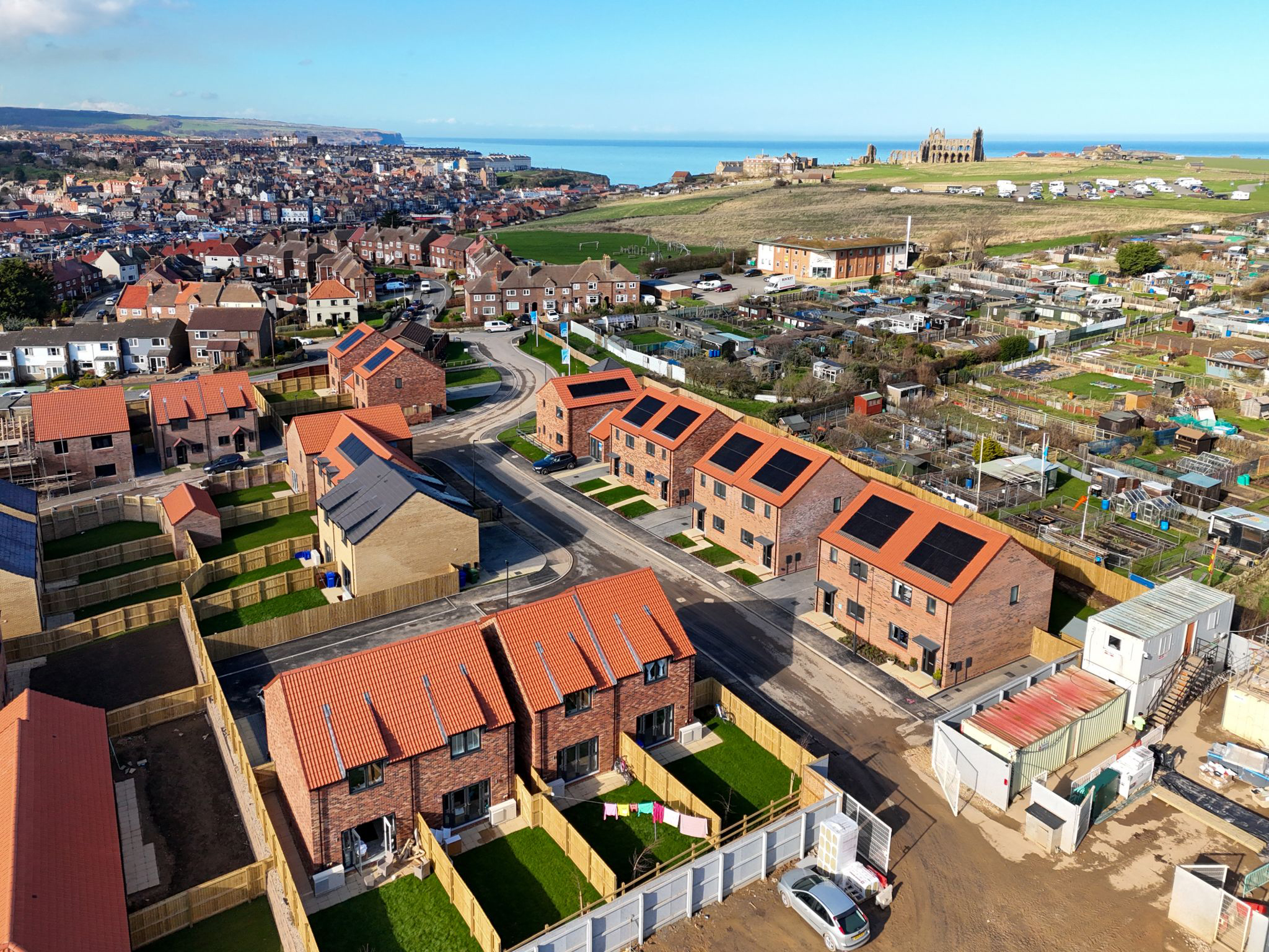 new housing development with solar panels fitted